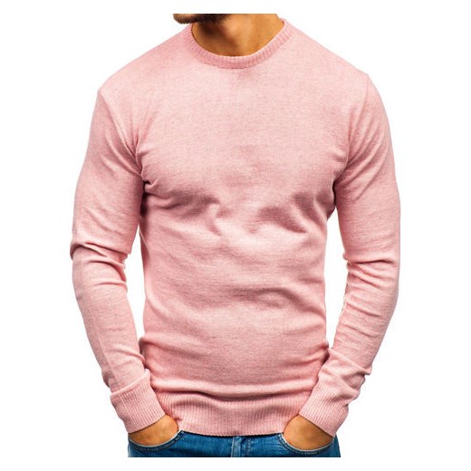 Sweter męski różowy Bolf 6001  Denley M okazyjna cena  