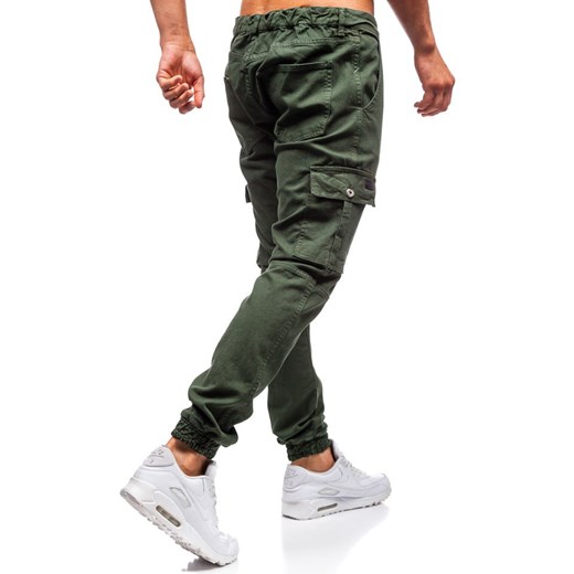 Spodnie męskie joggery zielone Denley 2039-1  Denley XL okazyjna cena  