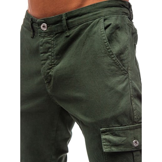 Spodnie męskie joggery zielone Denley 2039-1  Denley XL  okazja 