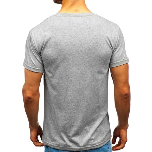 T-shirt męski z nadrukiem szary Denley 10836 Denley  L promocja  