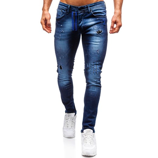 Spodnie jeansowe męskie granatowe Denley 9241 Denley  32 okazja  