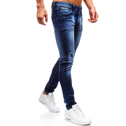 Spodnie jeansowe męskie granatowe Denley 9241  Denley 36 okazyjna cena  
