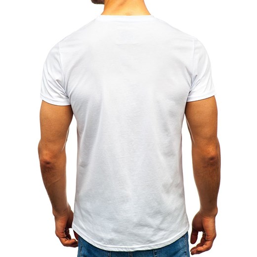 T-shirt męski z nadrukiem biały Denley 100701  Denley L  promocyjna cena 