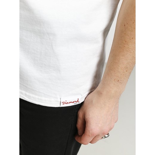 T-shirt męski Diamond Supply Co. jesienny biały z krótkim rękawem bawełniany 