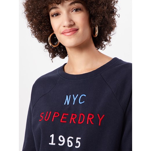 Bluza damska Superdry z napisem granatowa dresowa 