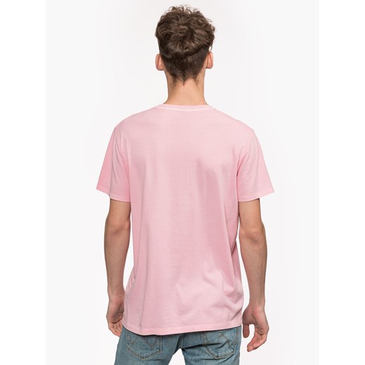 T-shirt męski Wrangler z krótkim rękawem różowy w stylu młodzieżowym 