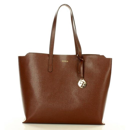 FURLA Torebka shopper italian bag SALLY L - CARAMELLO Furla  One Size merg.pl