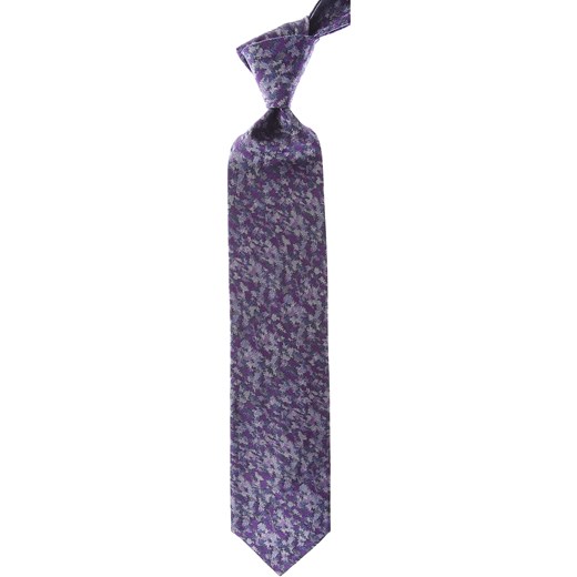 Krawat Missoni fioletowy w abstrakcyjnym wzorze 