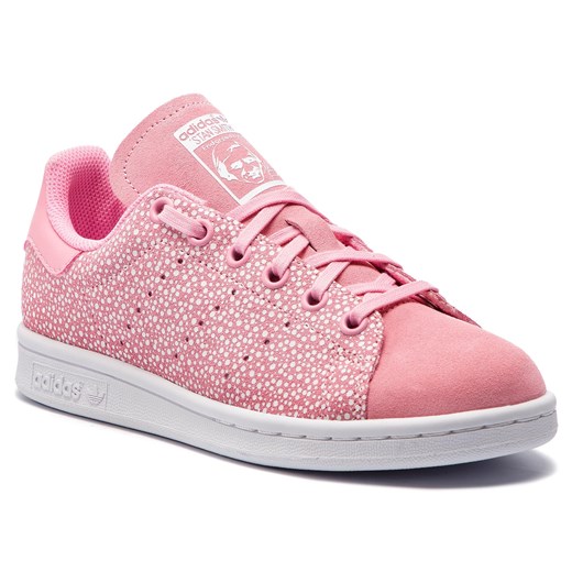 Buty sportowe dziecięce różowe Adidas w grochy z tworzywa sztucznego 