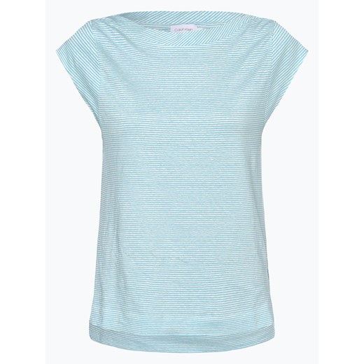 Calvin Klein Womenswear - T-shirt damski z dodatkiem lnu, niebieski Calvin Klein Womenswear  L vangraaf