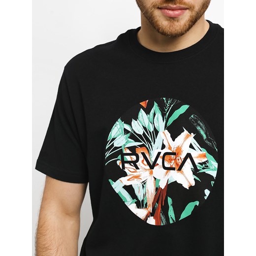 T-shirt męski Rvca czarny w nadruki 
