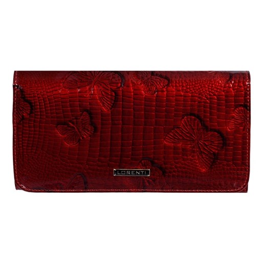 Czerwony portfel damski Lorenti w stylu glamour 