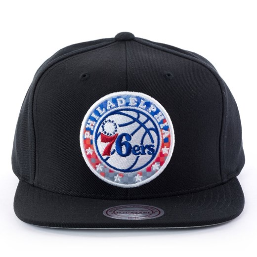 Czapka z daszkiem Mitchell and Ness snapback Easy Three Digital XL Philadelphia 76ers black  Mitchell And Ness uniwersalny matshop.pl