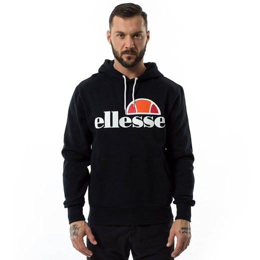 Bluza sportowa czarna Ellesse jesienna bez wzorów 