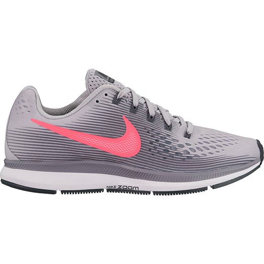 Buty sportowe damskie Nike dla biegaczy zoom szare gładkie płaskie 