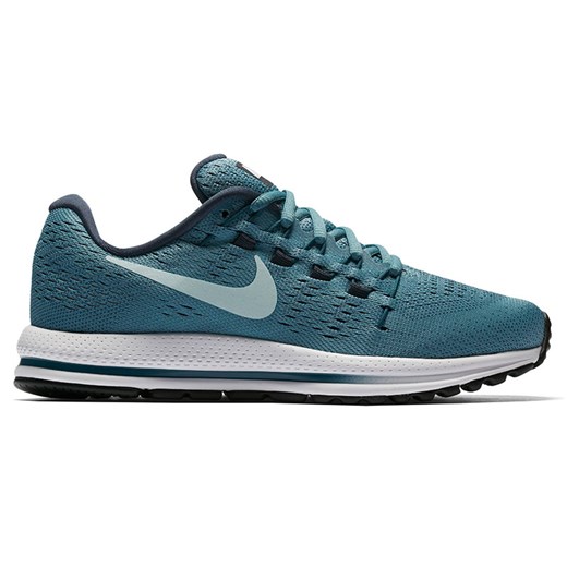 Buty sportowe damskie niebieskie Nike do biegania zoom na płaskiej podeszwie gładkie 