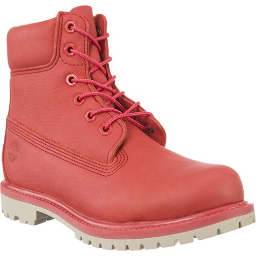 Workery damskie Timberland skórzane czerwone casualowe wiązane 