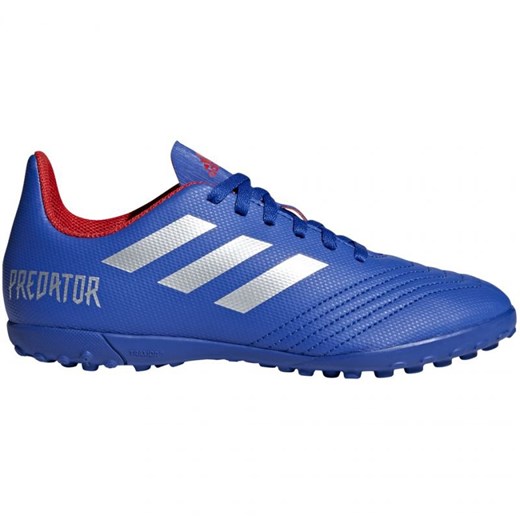 Buty sportowe dziecięce niebieskie Adidas sznurowane bez wzorów 