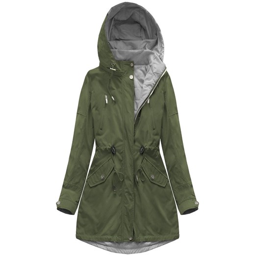 Parka damska Mhm w militarnym stylu zielona