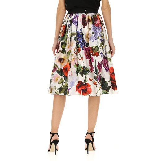 Wielokolorowa spódnica Dolce & Gabbana w kwiaty bawełniana 