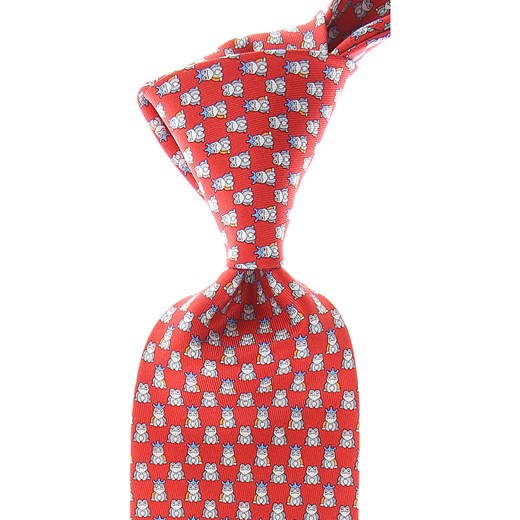 Krawat Salvatore Ferragamo czerwony w abstrakcyjnym wzorze 