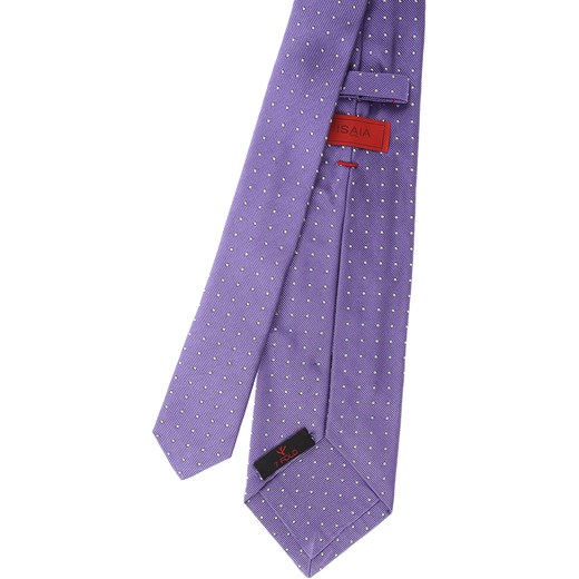 Fioletowy krawat Isaia w abstrakcyjne wzory 