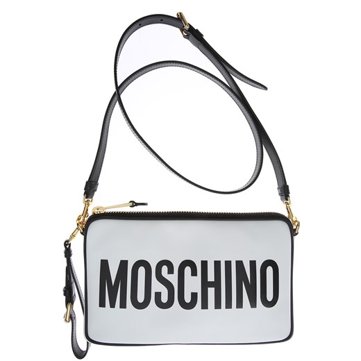Listonoszka Moschino biała bez dodatków na ramię elegancka ze skóry 
