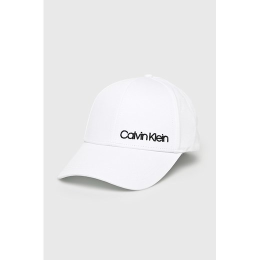 Calvin Klein czapka z daszkiem damska białe młodzieżowe w nadruki 