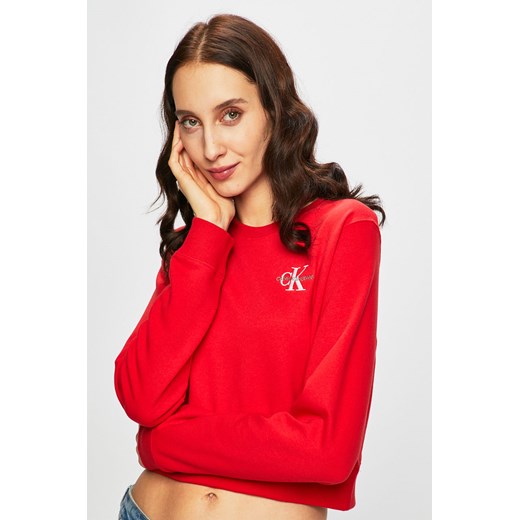 Bluza damska Calvin Klein młodzieżowa krótka z poliestru 