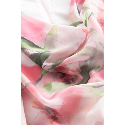 Sukienka różowa ORSAY w kwiaty midi bez rękawów z dekoltem woda 