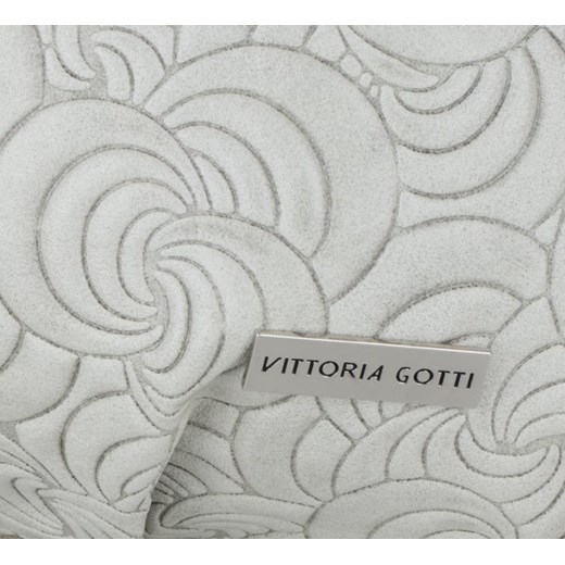 Vittoria Gotti Włoska Torebka ze Skóry Naturalnej z modnymi tłoczeniami Beżowa (kolory)