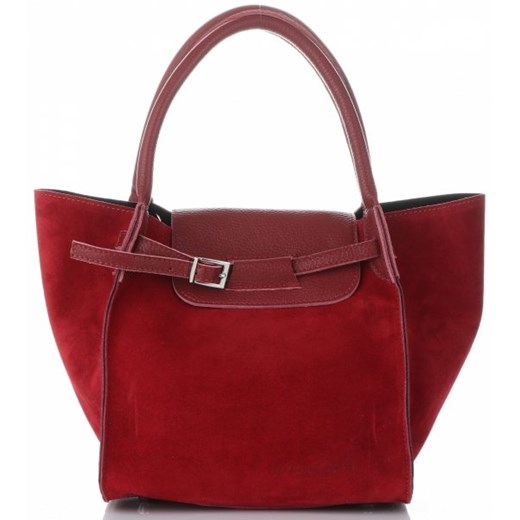 Shopper bag Vittoria Gotti matowa bez dodatków ze skóry na ramię 