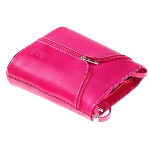 Skórzana torebka listonoszka Made in Italy Różowa (kolory)