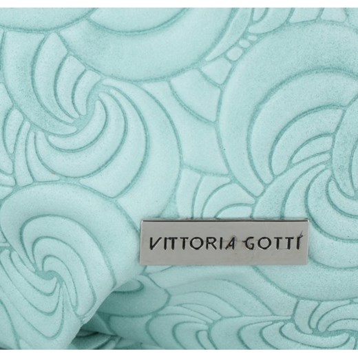 Vittoria Gotti Firmowe Torebki Skórzane w rozmiarze XL z modnymi tłoczeniami Miętowa (kolory)