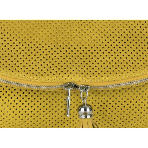 Włoskie Ażurowane Torebki Skórzane Listonoszki firmy Genuine Leather Żółta (kolory)