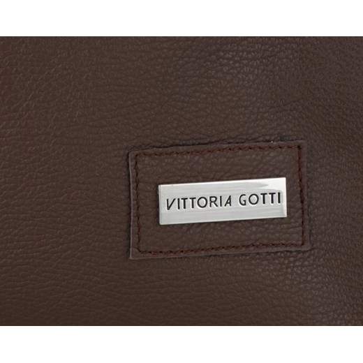 Shopper bag Vittoria Gotti brązowa średnia wakacyjna bez dodatków matowa 
