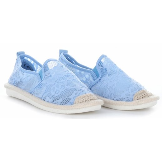 Ażurowe Espadryle Damskie firmy Ideal Shoes Niebieskie (kolory)
