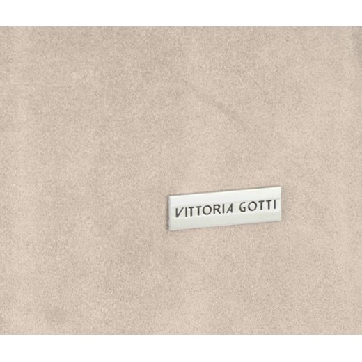 Uniwersalne Torebki Skórzane Firmowy Shopper Vittoria Gotti w rozmiarze XXL Zamsz Naturalny wysokiej jakości Beżowa (kolory)
