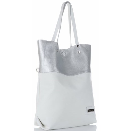 Shopper bag Vittoria Gotti w stylu młodzieżowym biała duża 