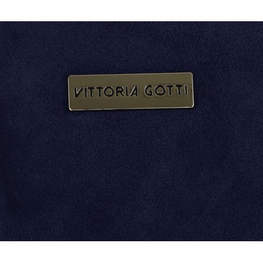 Małe Torebki Skórzane Listonoszki firmy Vittoria Gotti  wykonane w całości z Zamszu Naturalnego Granatowa (kolory)
