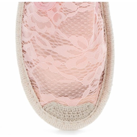 Ażurowe Espadryle Damskie firmy Ideal Shoes Różowe(kolory)