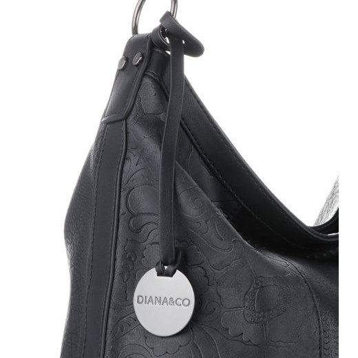 Shopper bag Diana&Co ze skóry ekologicznej na ramię z tłoczeniem 
