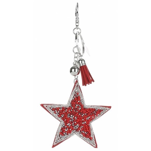 Brelok do torebki Stars z kryształkami i koralikami Czerwony (kolory) Akcesoria Bijoux Paris PaniTorbalska
