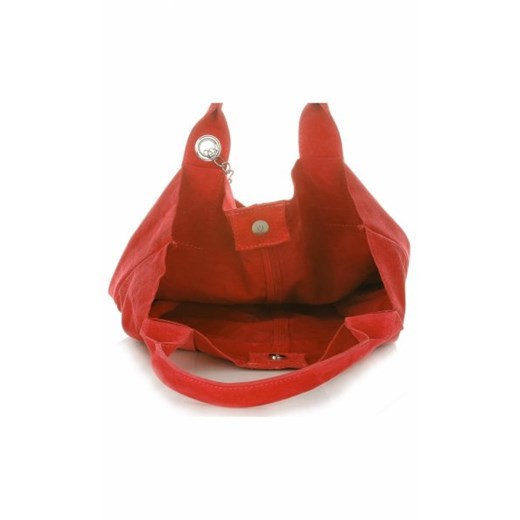 Torebki Skórzane typu ShopperBag XL Włoskiej firmy Vittoria Gotti wykonane z Wysokiej Jakości Zamszu Naturalnego Czerwona (kolory)