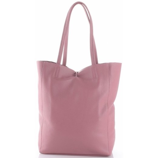 Shopper bag Vittoria Gotti zdobiona bez dodatków skórzana 