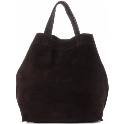 Shopper bag Vera Pelle bez dodatków ze skóry