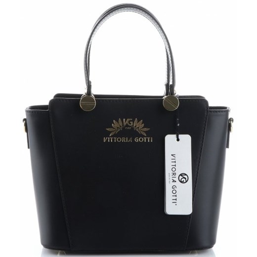 Czarna shopper bag Vittoria Gotti na ramię elegancka 