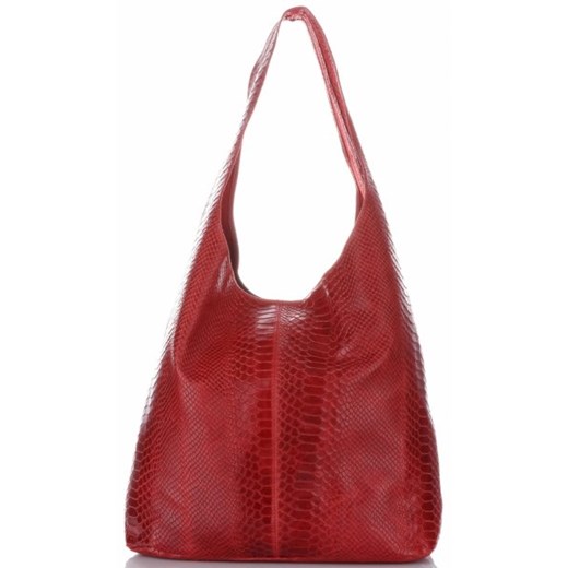 Modne Torebki Skórzane ShopperBag we wzór Aligatora firmy Vittoria Gotti Made in Italy Czerwone (kolory)