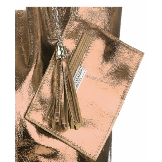 Oryginalne Torebki Skórzane ShopperBag Genuine Leather Błysk Szampan (kolory)