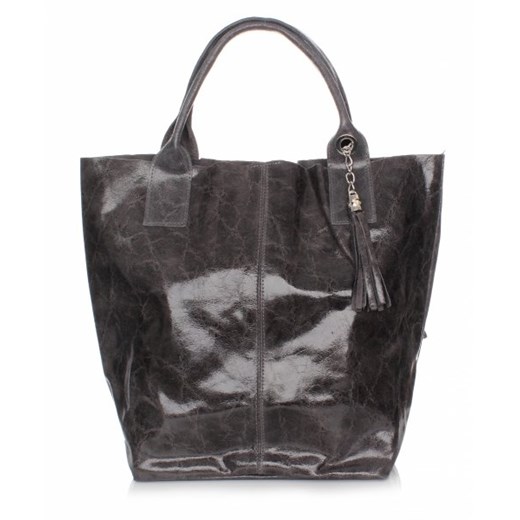 Elegancki Shopperbag Genuine Leather Lakierowana Skóra Szara (kolory)